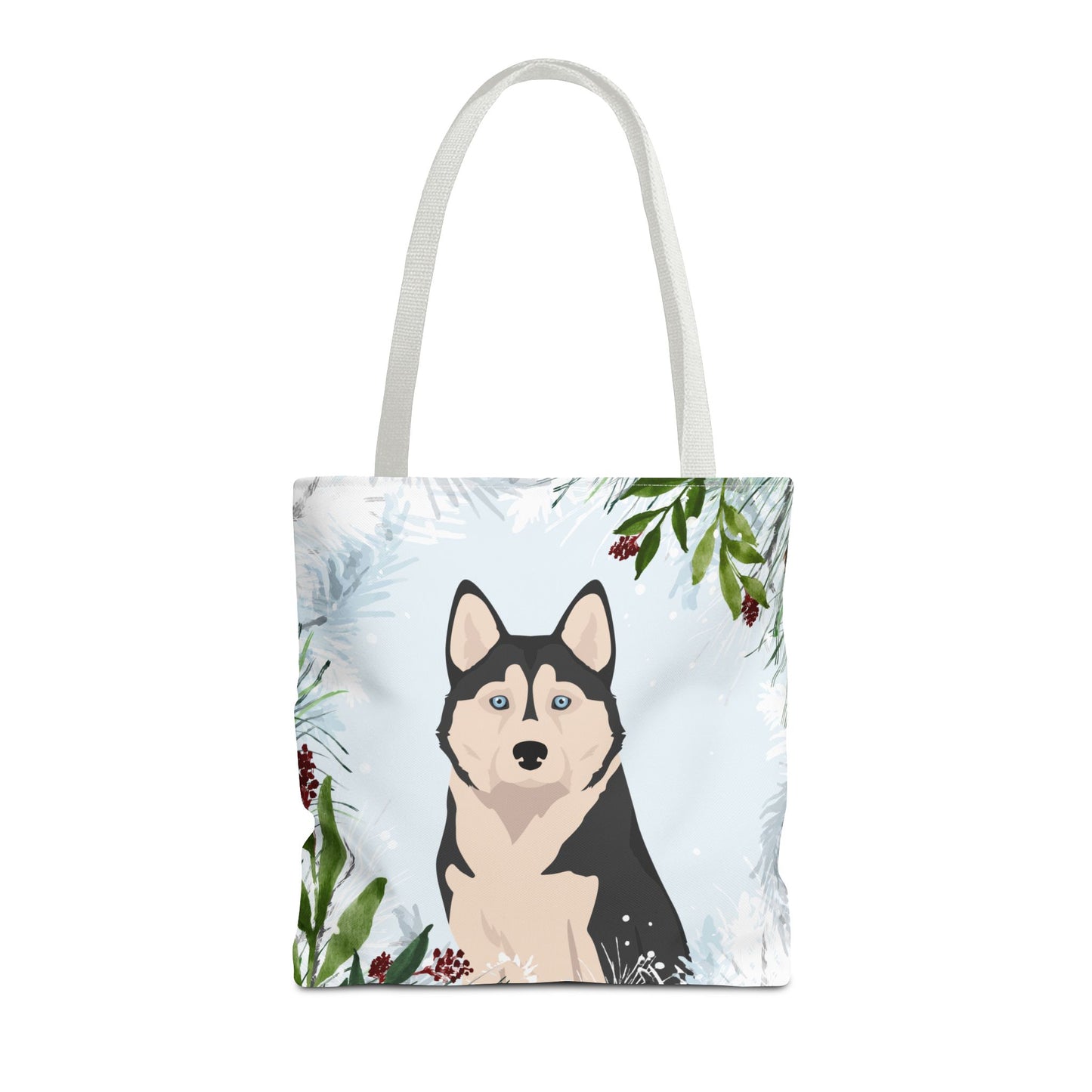 Alaskan Husky Dog Christmas Holiday Tote Bag 16x16