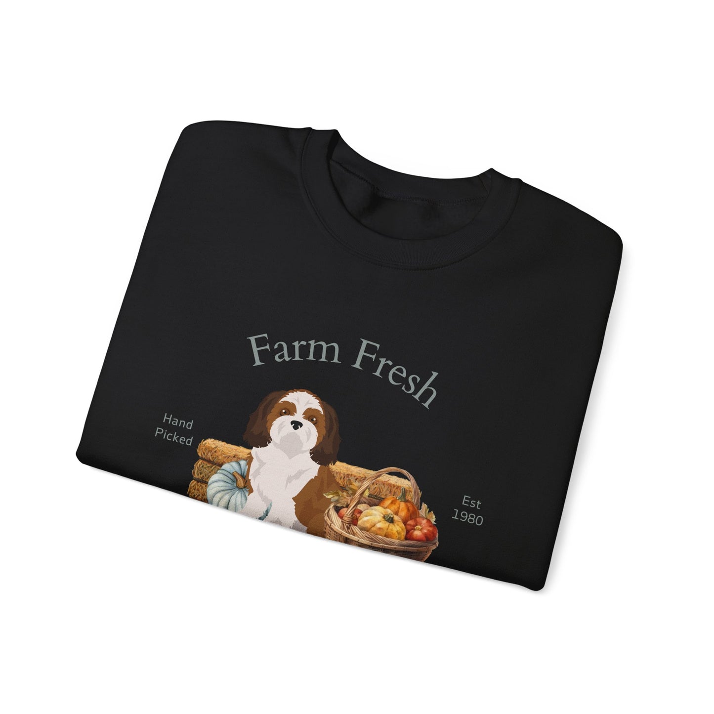 Shih Tzu Dog Fall Farm Fresh Unisex Heavy Blend Crewneck Sweatshirt