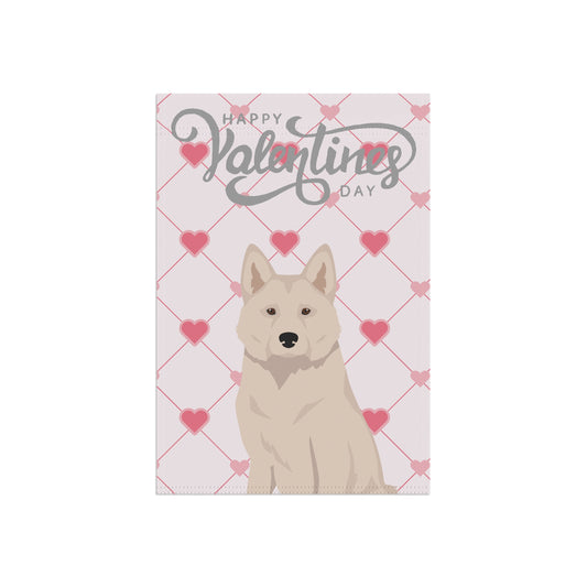 Alaskan Husky Dog Valentines Day Garden Flag
