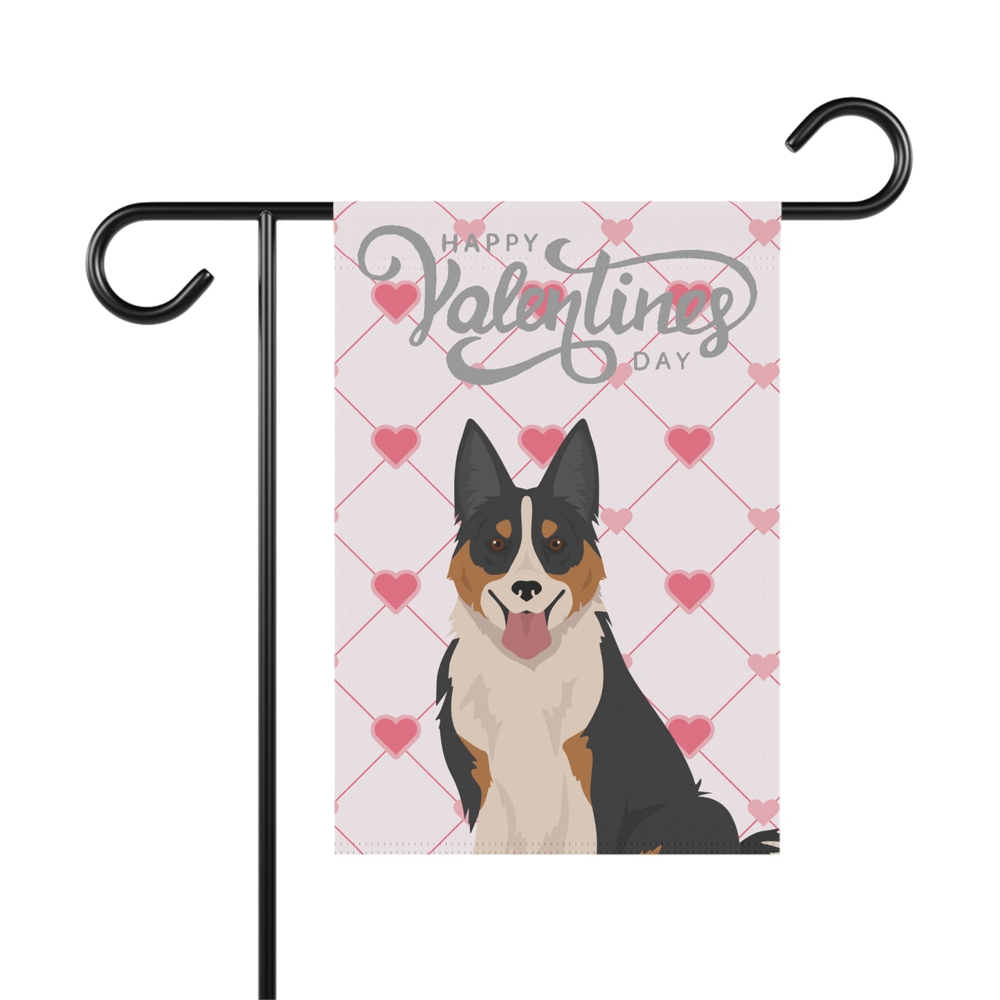 Welsh Sheepdog Dog Valentines Day Garden Flag