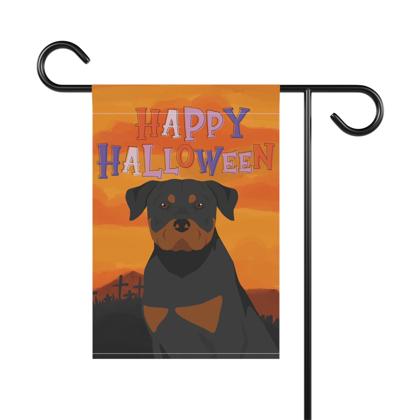 Rottweiler Dog Halloween Garden Flag