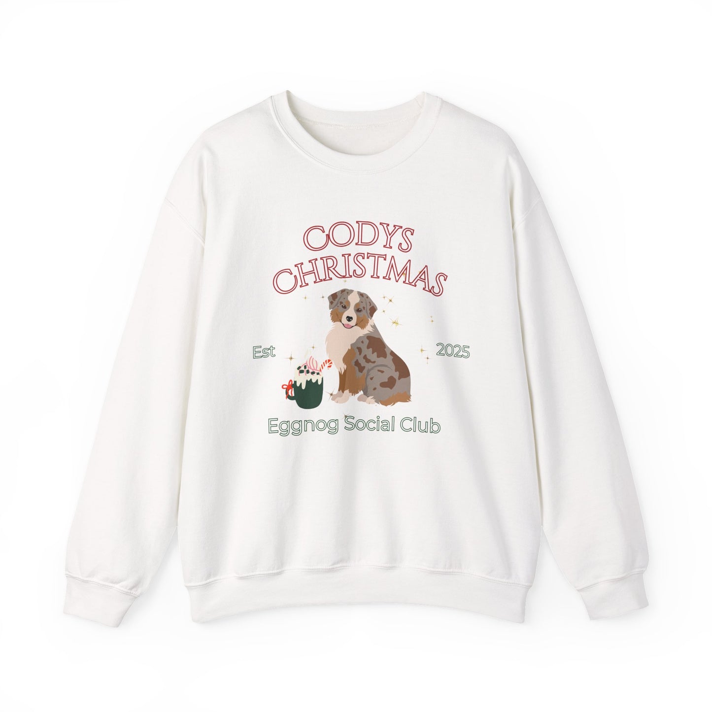 Miniature American Shepherd Dog Christmas Social Club Unisex Heavy Blend Crewneck Sweatshirt Custom Name