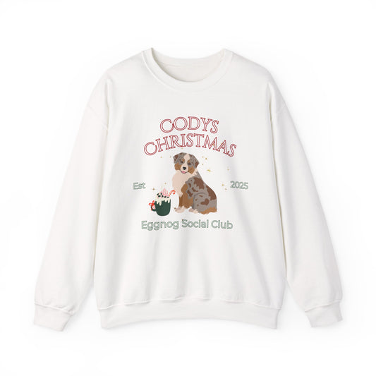 Miniature American Shepherd Dog Christmas Social Club Unisex Heavy Blend Crewneck Sweatshirt Custom Name