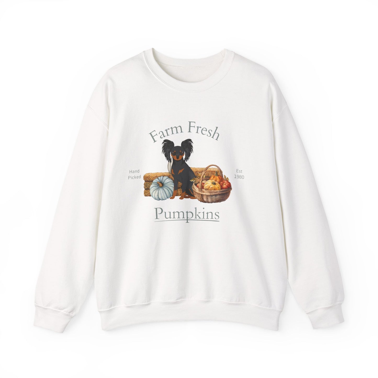 Russian Toy Terrier Dog Fall Farm Fresh Unisex Heavy Blend Crewneck Sweatshirt