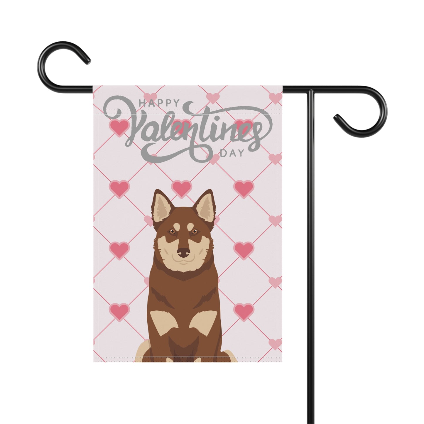Lapponian Herder Dog Valentines Day Garden Flag