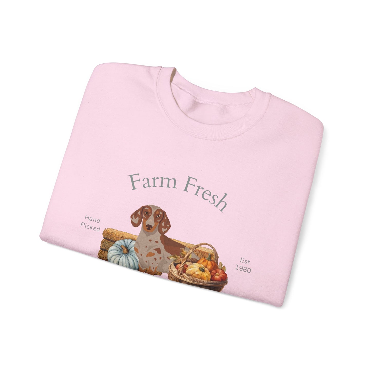 Dachshund Dog Fall Farm Fresh Unisex Heavy Blend Crewneck Sweatshirt