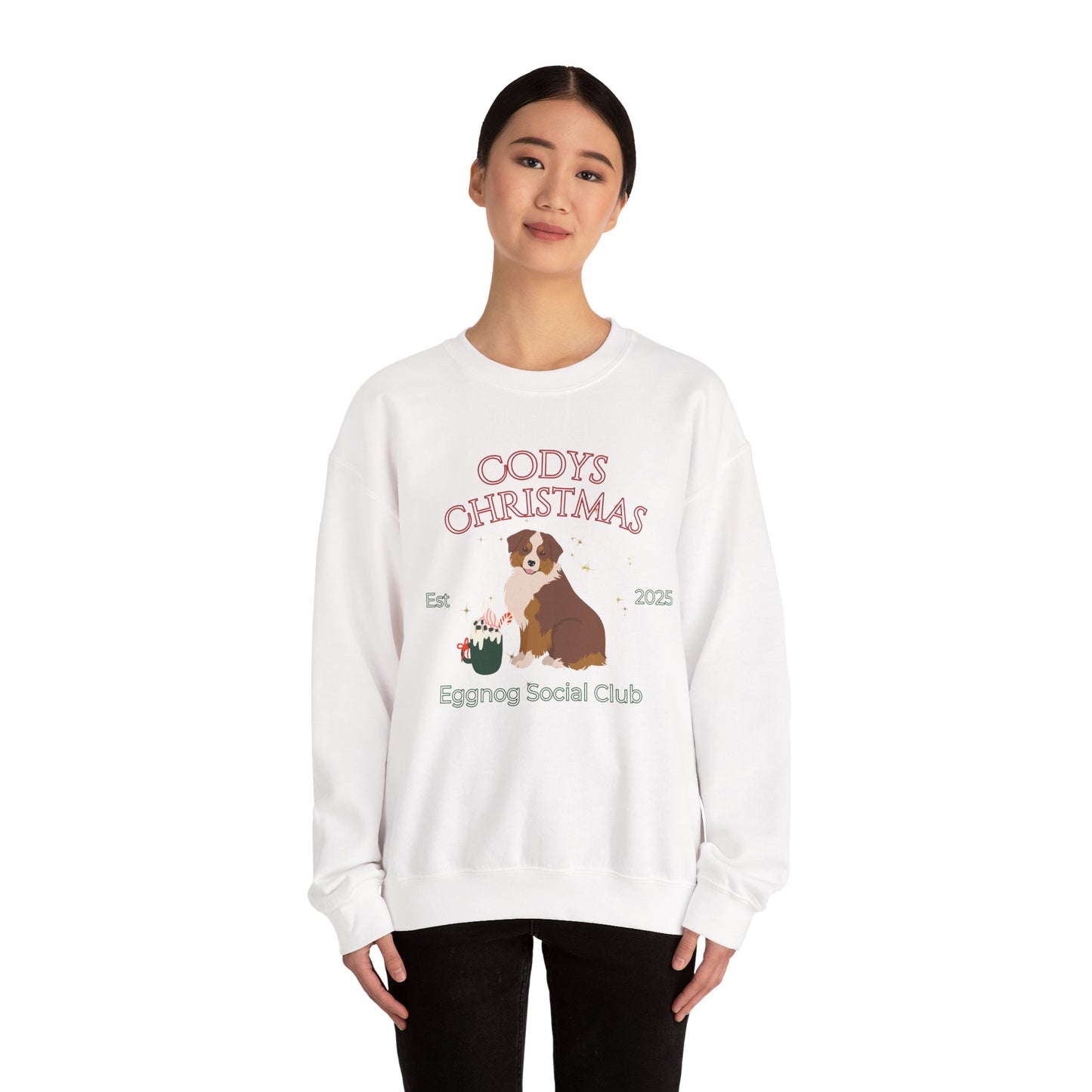Miniature American Shepherd Dog Christmas Social Club Unisex Heavy Blend Crewneck Sweatshirt Custom Name