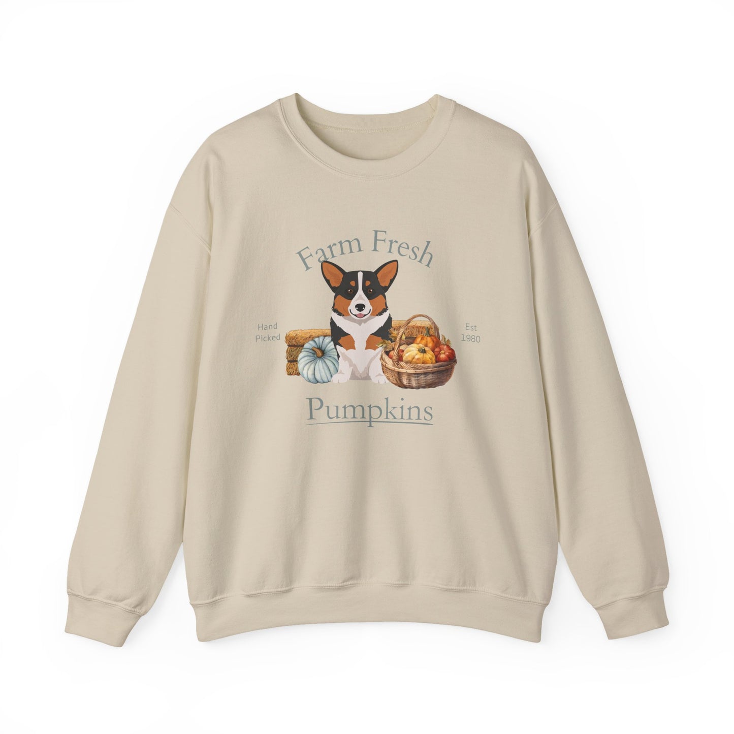 Pembroke Welsh Corgi Dog Fall Farm Fresh Unisex Heavy Blend Crewneck Sweatshirt