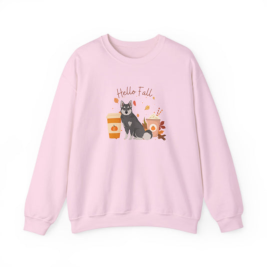East Siberian Laika Dog Fall Unisex Heavy Blend Crewneck Sweatshirt
