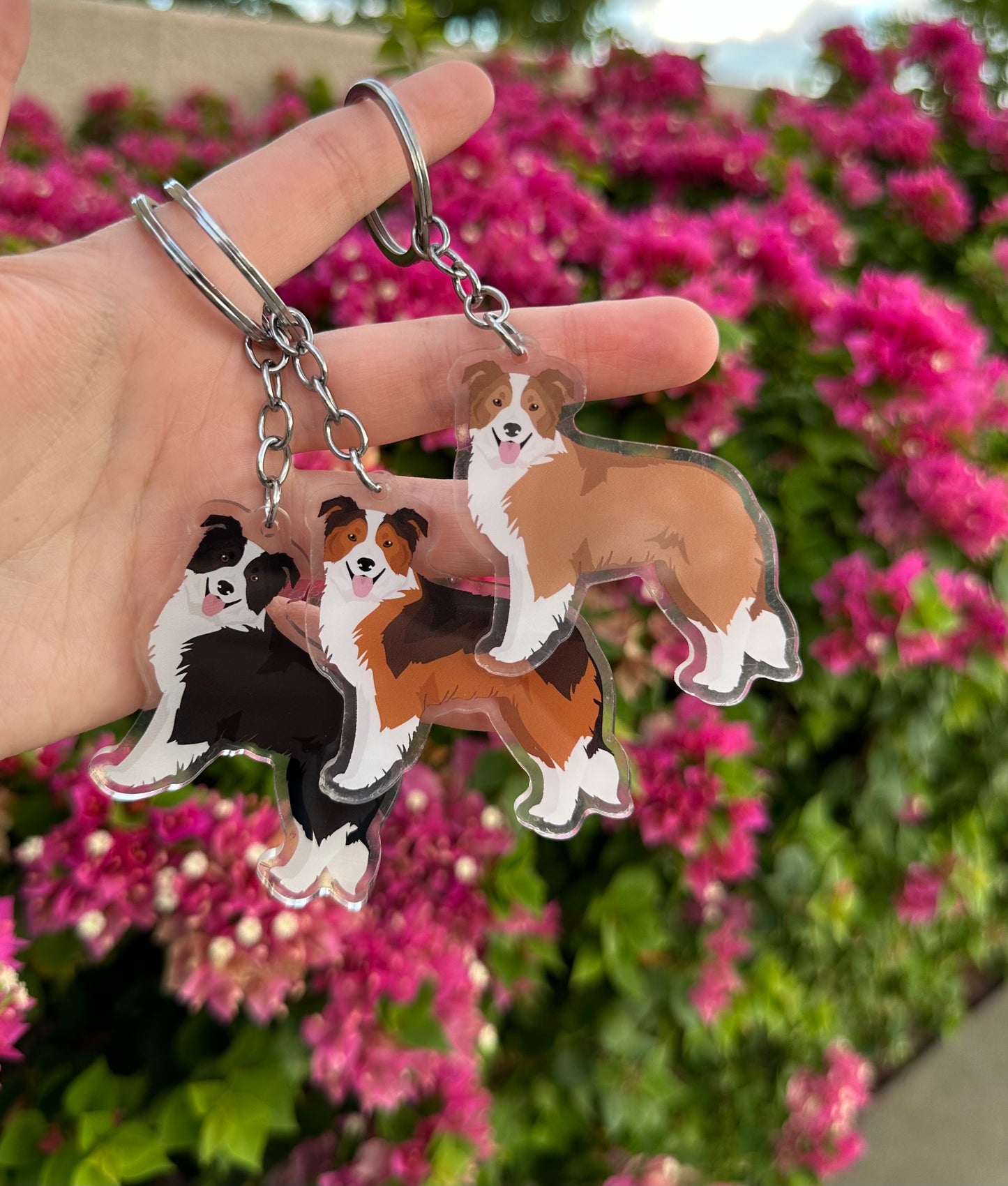 Border Collie Dog 2.5in Acrylic Keychain