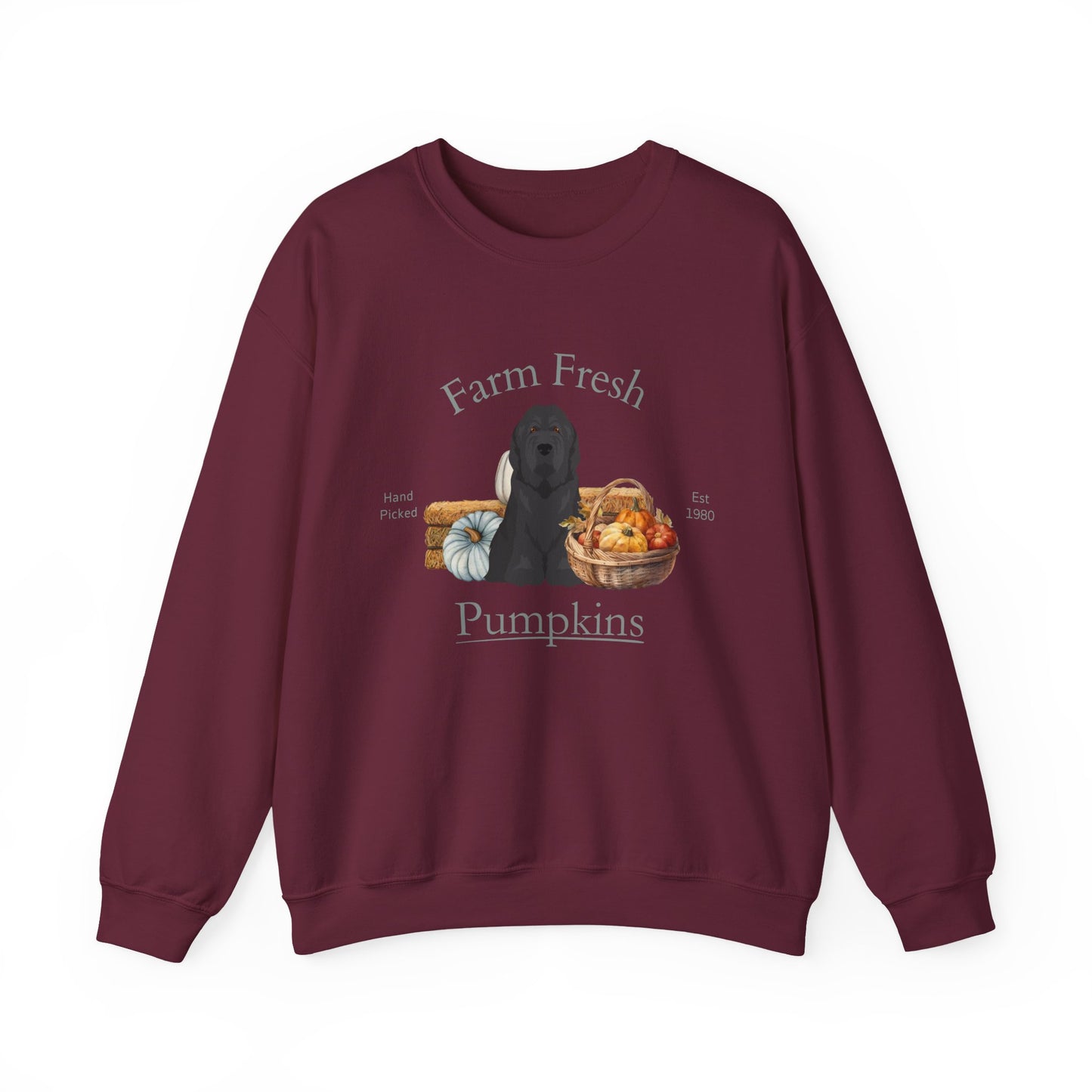 Briard Dog Fall Farm Fresh Unisex Heavy Blend Crewneck Sweatshirt