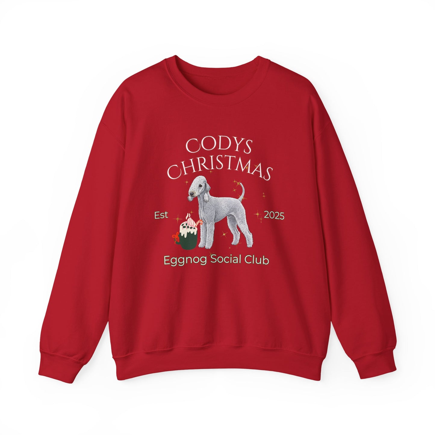 Bedlington Terrier Dog Christmas Social Club Unisex Heavy Blend Crewneck Sweatshirt Custom Name