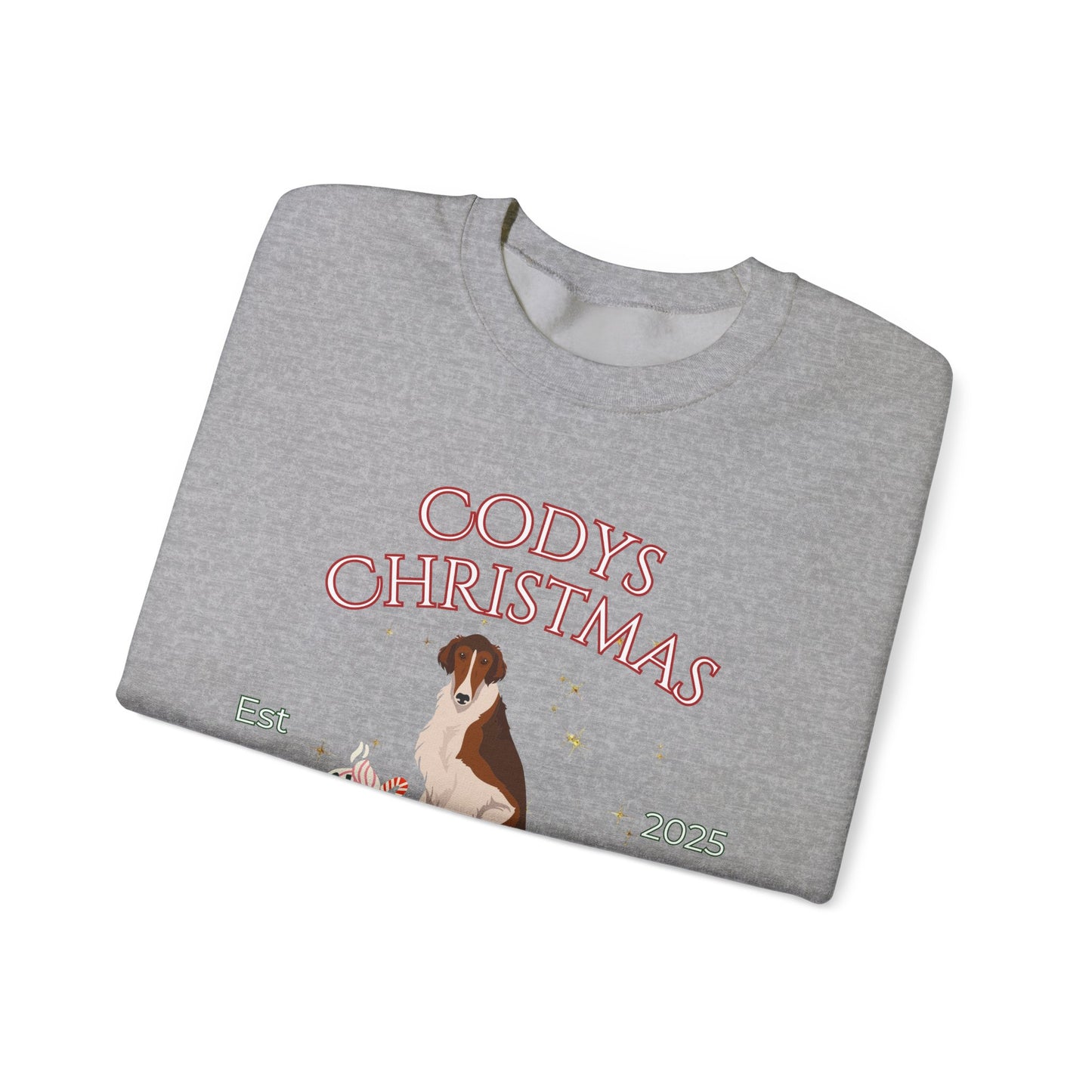Borzoi Dog Christmas Social Club Unisex Heavy Blend Crewneck Sweatshirt Custom Name