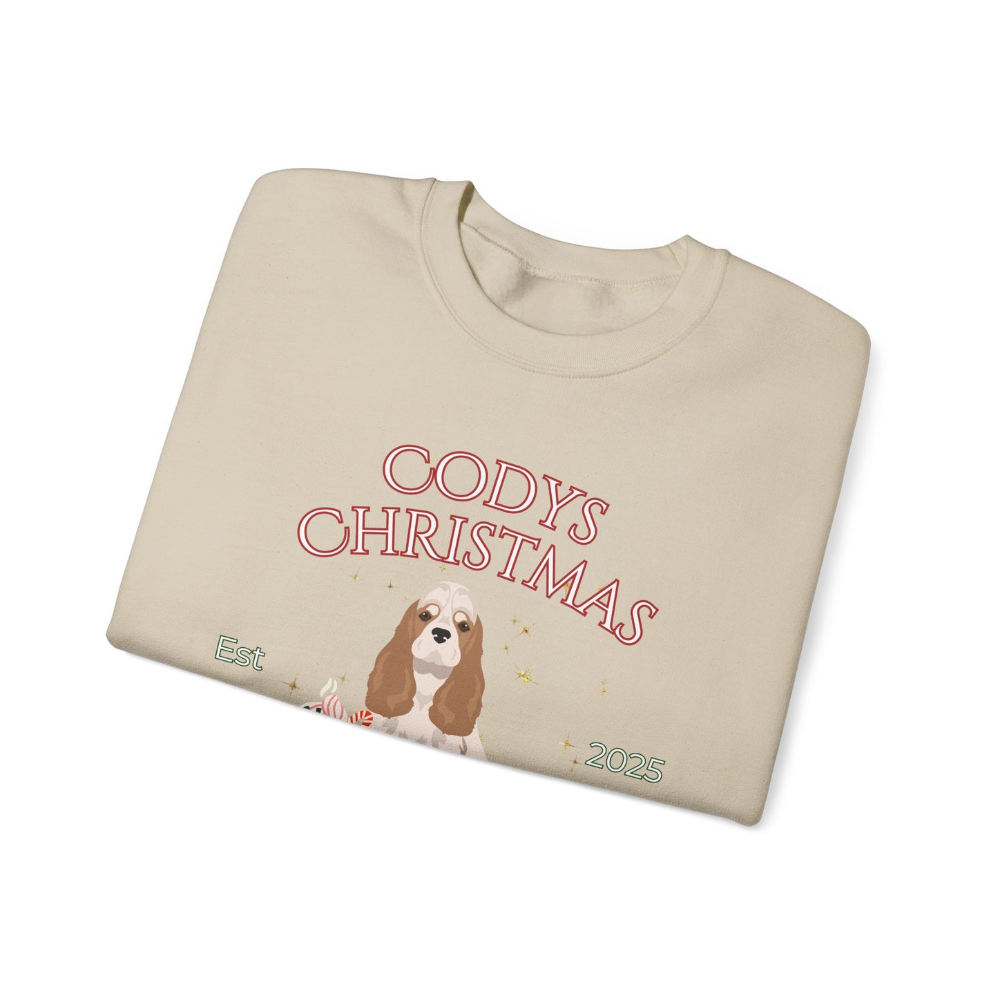 American Cocker Spaniel Dog Christmas Social Club Unisex Heavy Blend Crewneck Sweatshirt Custom Name