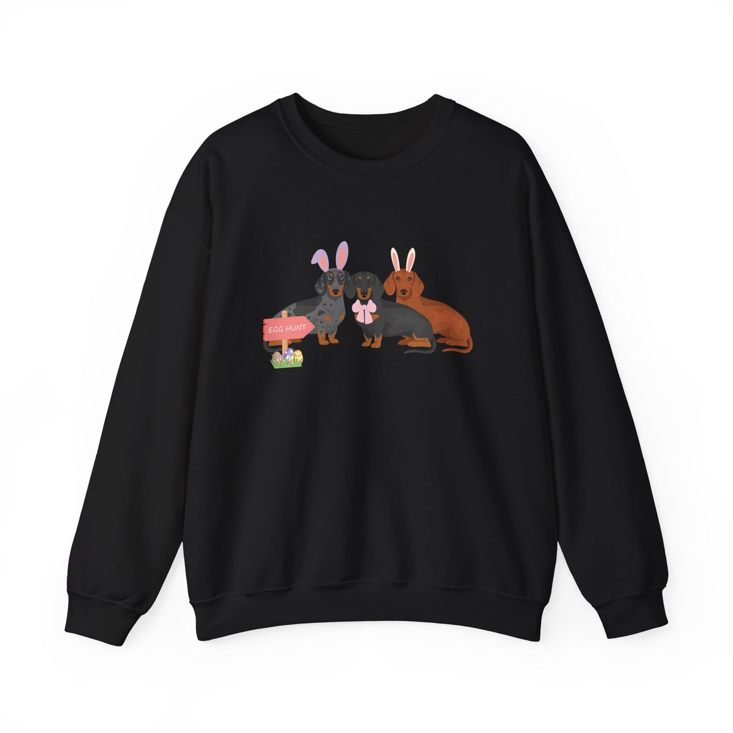 Dachshund Dog Easter Unisex Heavy Blend Crewneck Sweatshirt, easter, Cute Dog Mom Gift