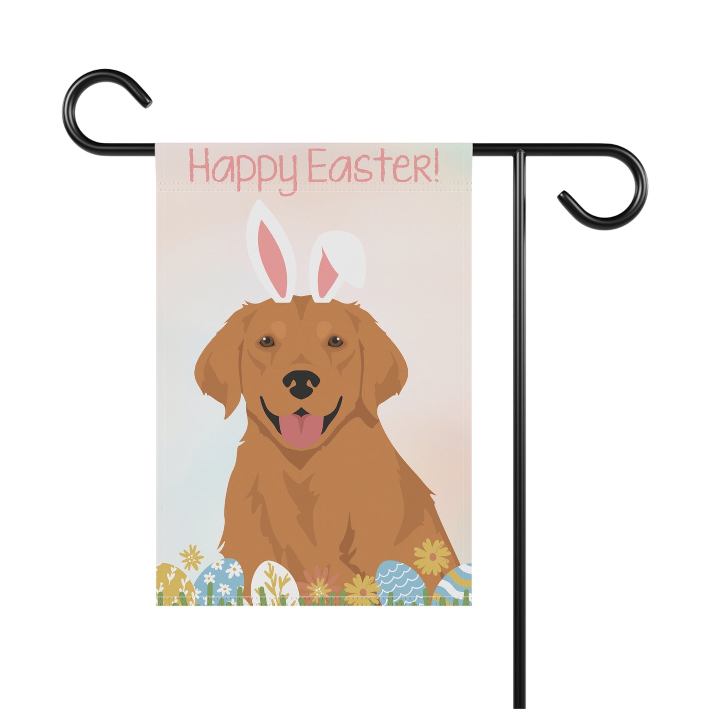 Golden Retriever Dog Happy Easter Garden Flag