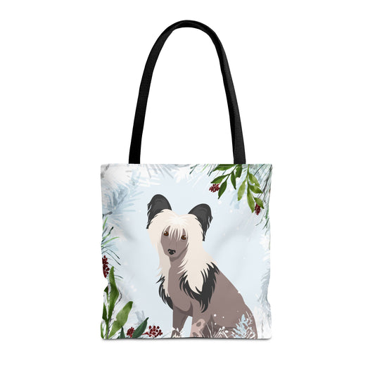 Chinese Cresred Dog Christmas Holiday Tote Bag 16x16