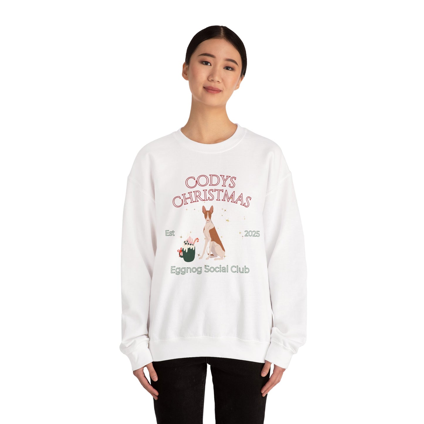 Ibizan Hound Dog Christmas Social Club Unisex Heavy Blend Crewneck Sweatshirt Custom Name