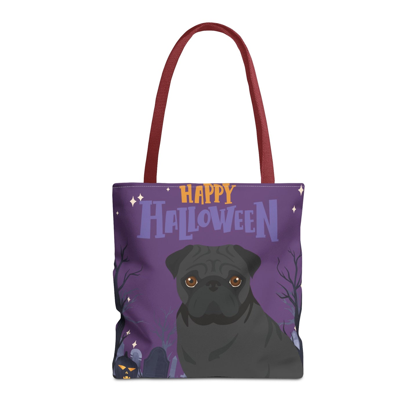 Pug Dog Happy Halloween Tote Bag 16x16
