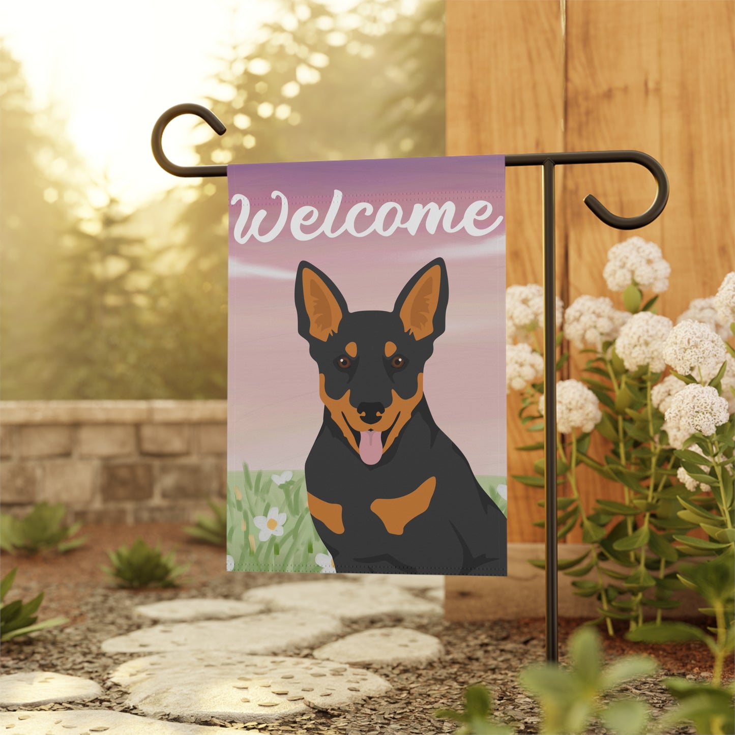 Lancashire Heeler Dog Welcome Garden Flag