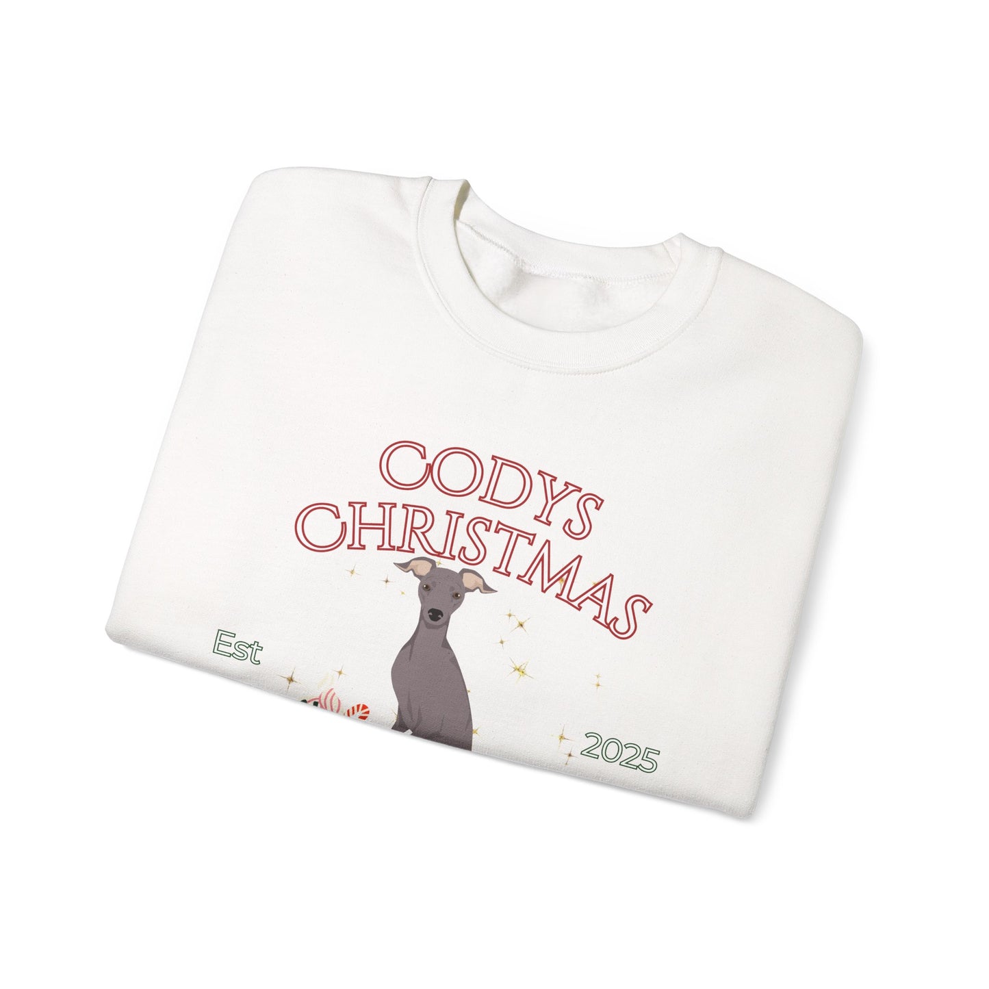 Italian Greyhound Dog Christmas Social Club Unisex Heavy Blend Crewneck Sweatshirt Custom Name