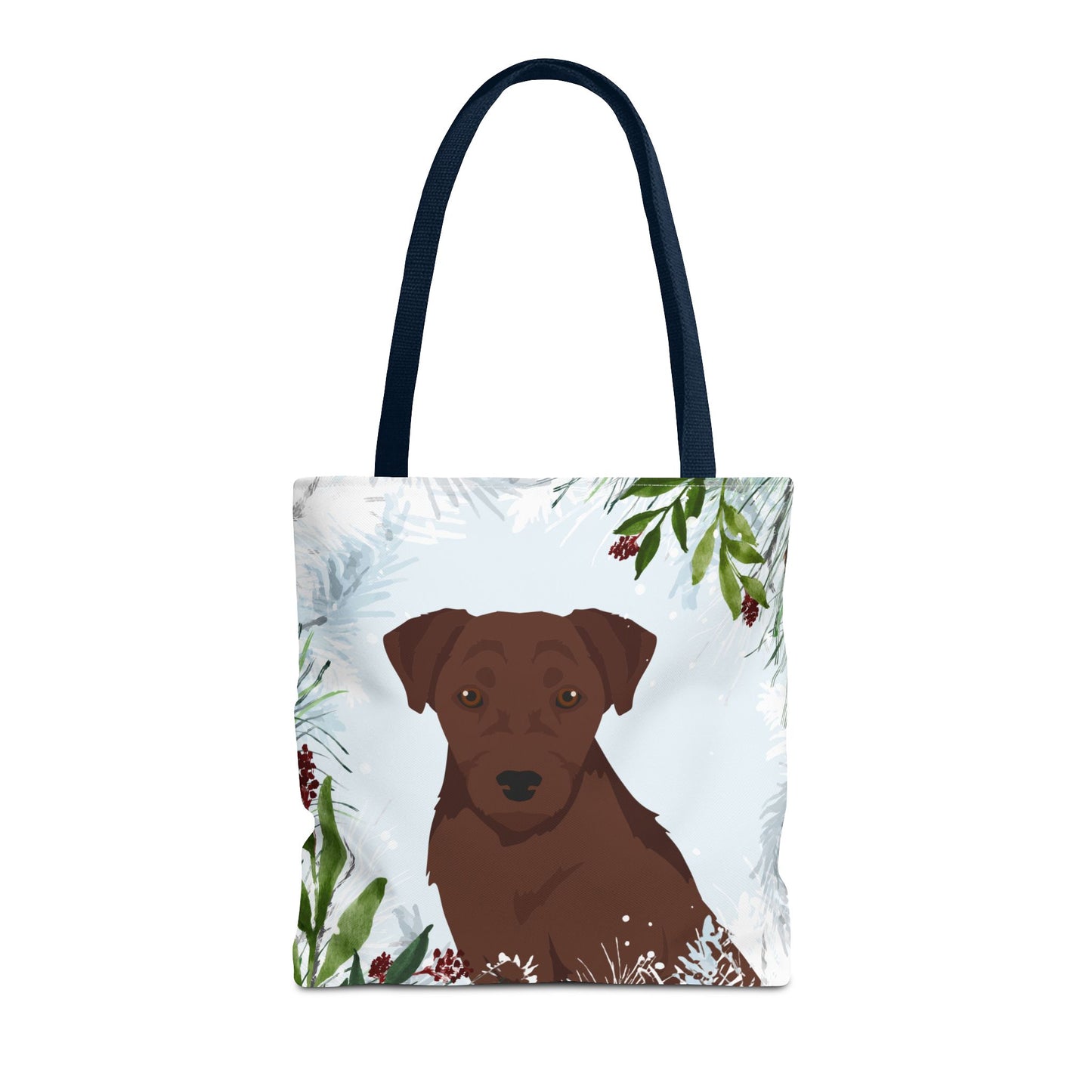 Patterdale Terrier Dog Christmas Holiday Tote Bag 16x16