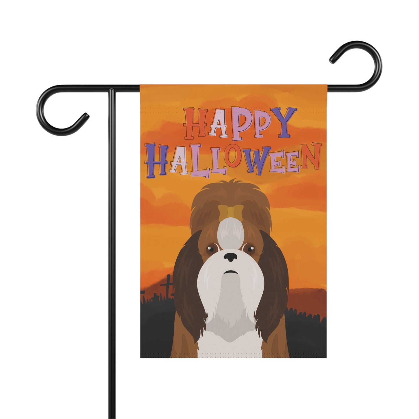 Shih Tzu Dog Halloween Garden Flag