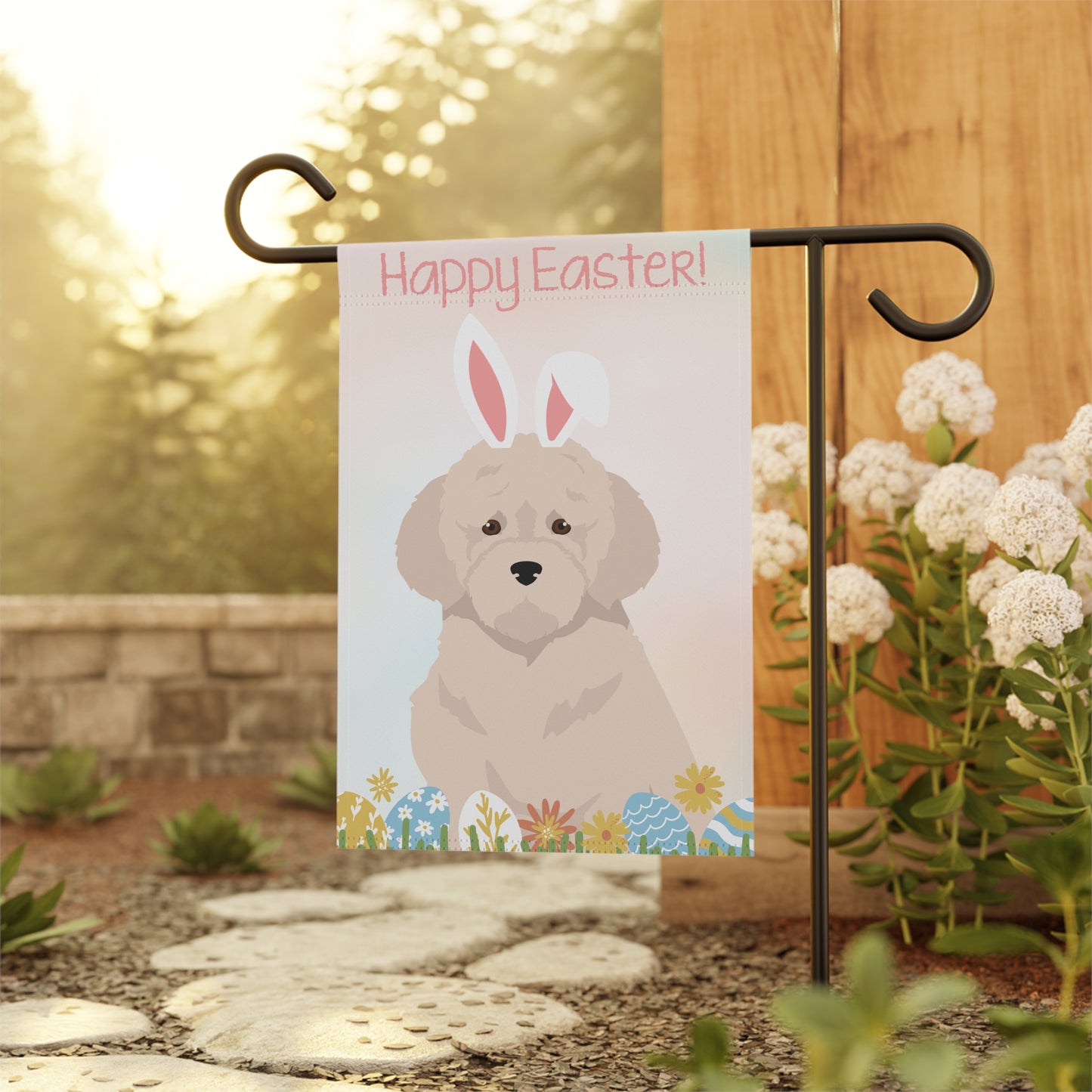 Lagotto Romagnolo Dog Happy Easter Garden Flag