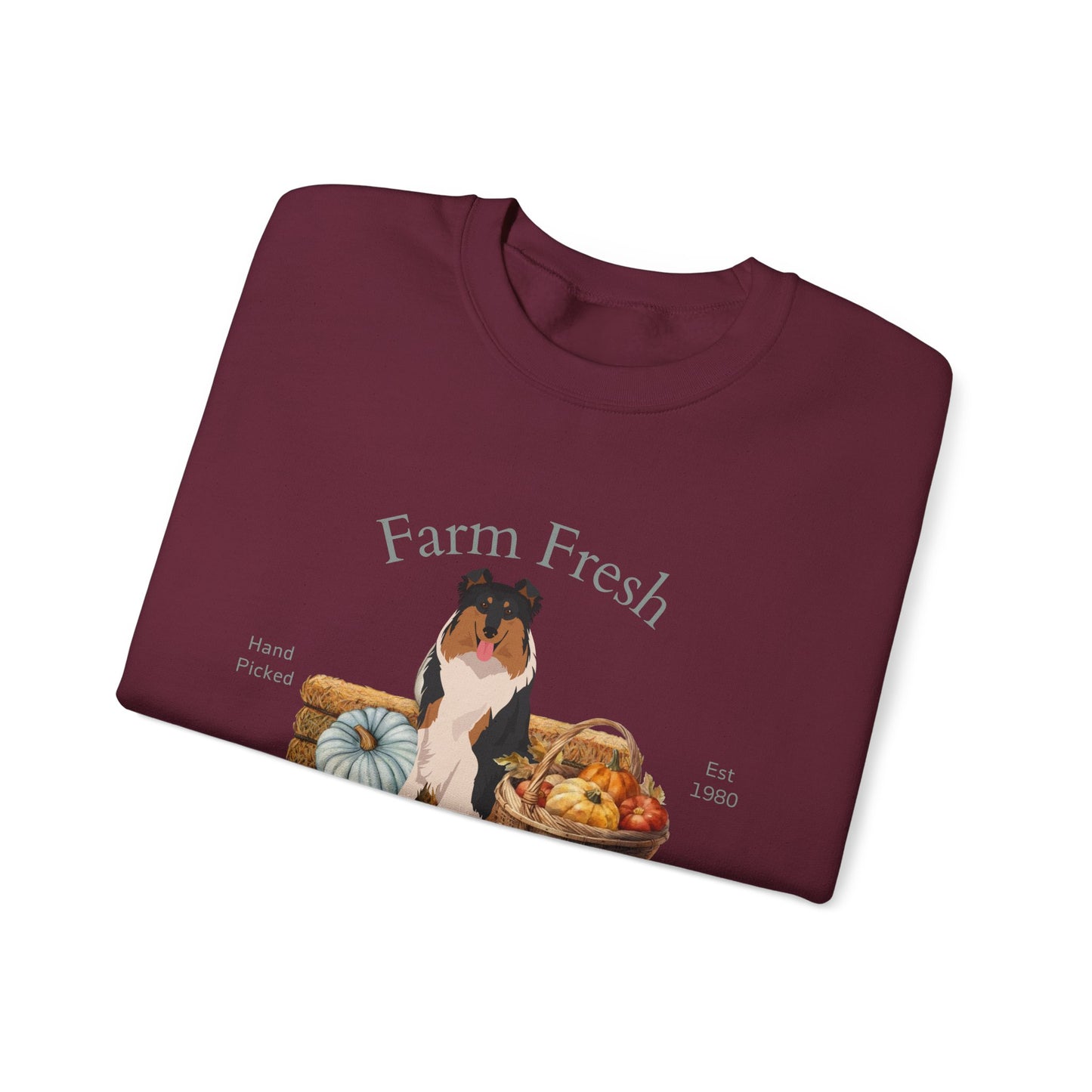 Collie Dog Fall Farm Fresh Unisex Heavy Blend Crewneck Sweatshirt