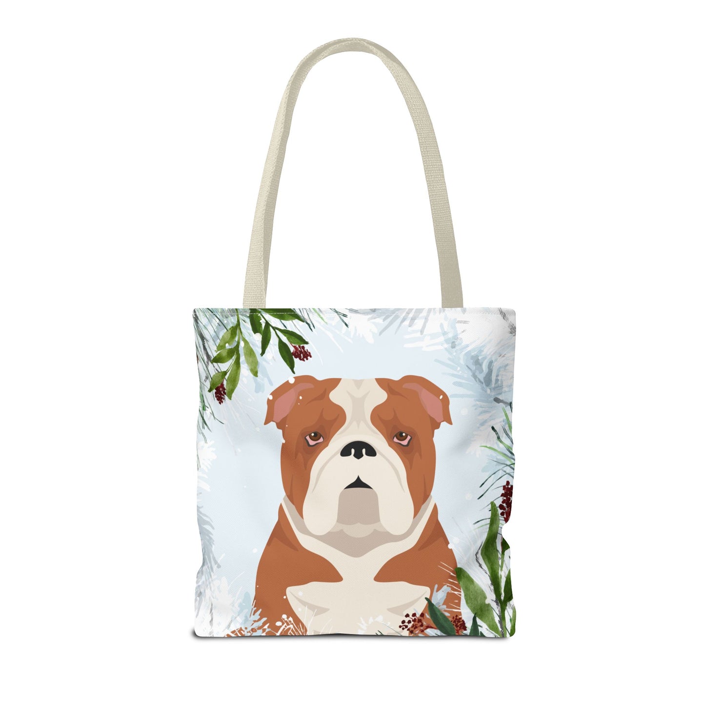 Bulldog Dog Christmas Holiday Tote Bag 16x16