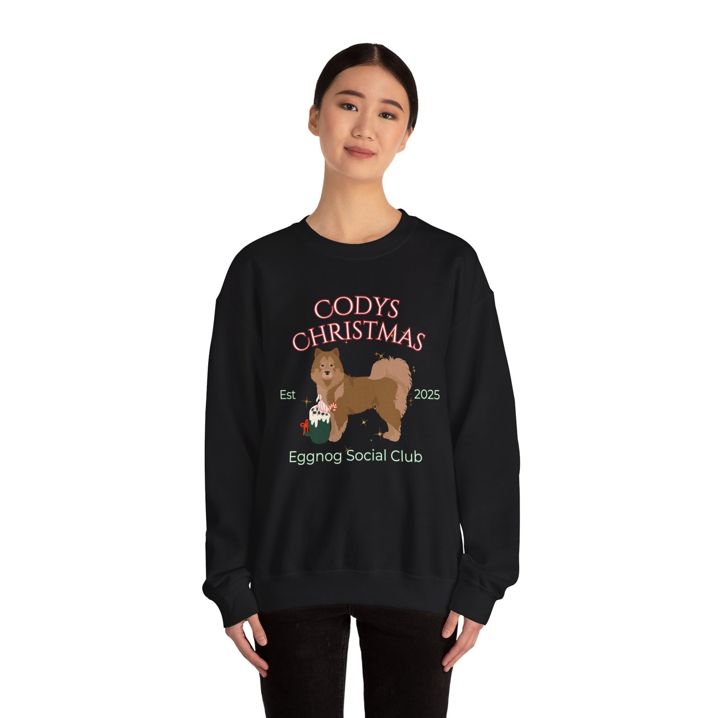 Eurasier Dog Christmas Social Club Unisex Heavy Blend Crewneck Sweatshirt Custom Name