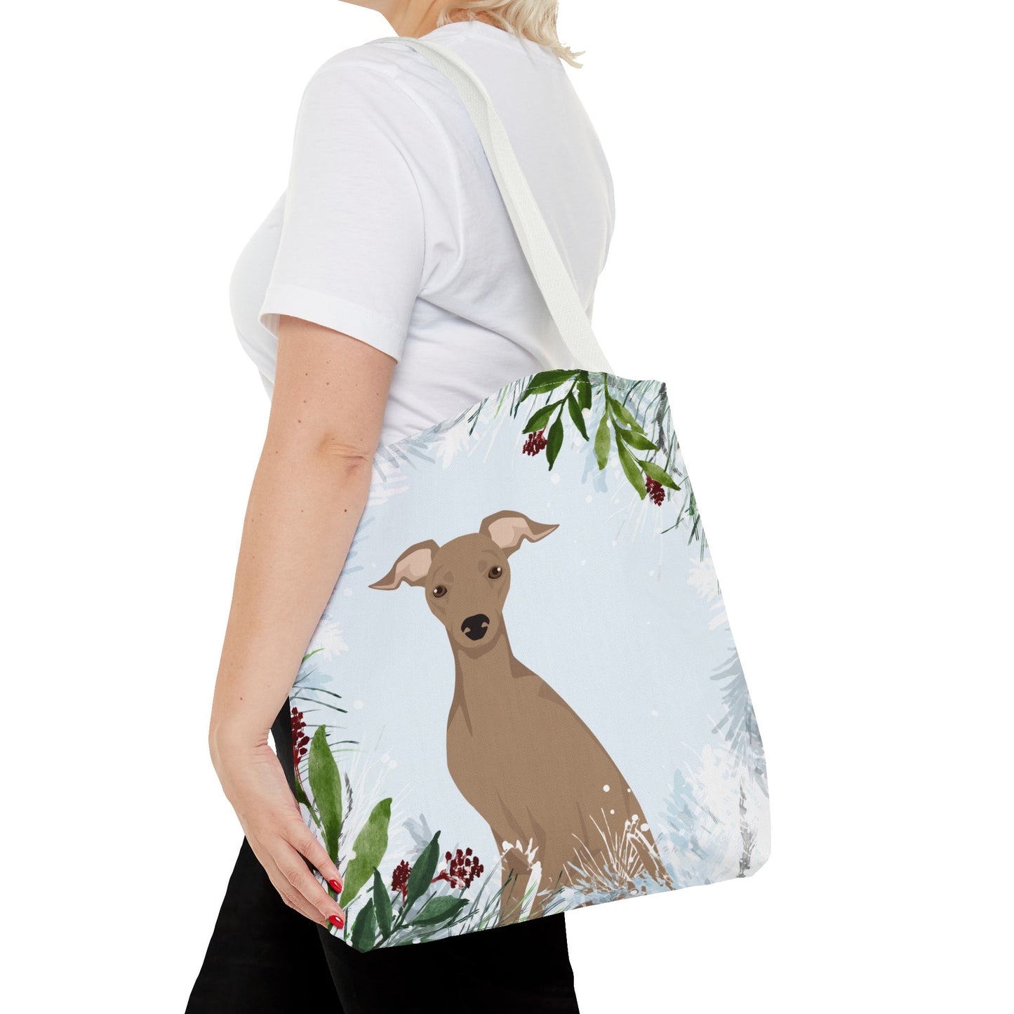 Italian Greyhound Dog Christmas Holiday Tote Bag 16x16