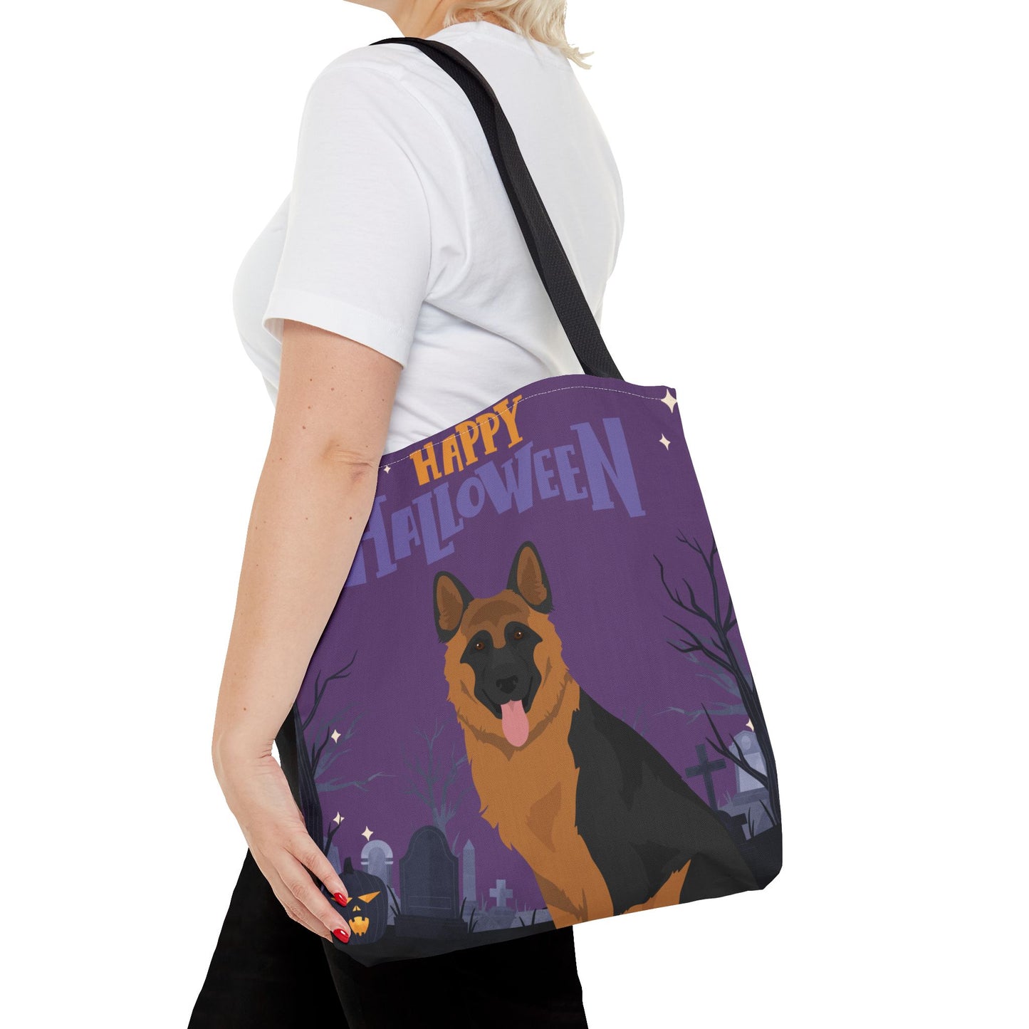 German Shepherd Dog Happy Halloween Tote Bag 16x16