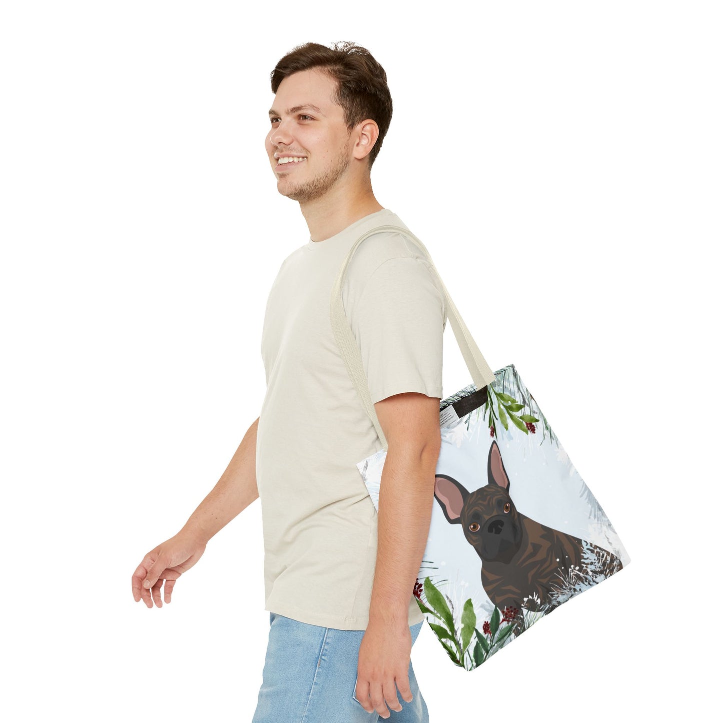 French Bulldog Dog Christmas Holiday Tote Bag 16x16