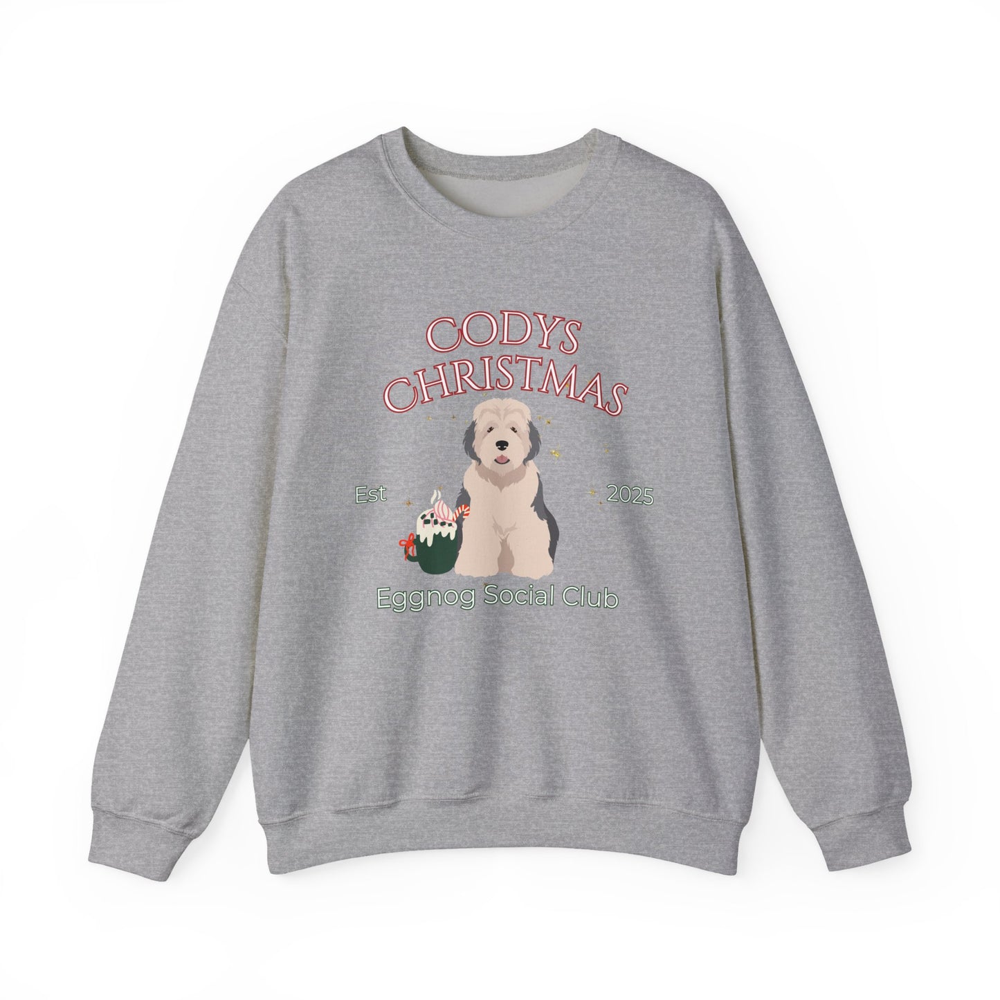 Old English Sheepdog Dog Christmas Social Club Unisex Heavy Blend Crewneck Sweatshirt Custom Name