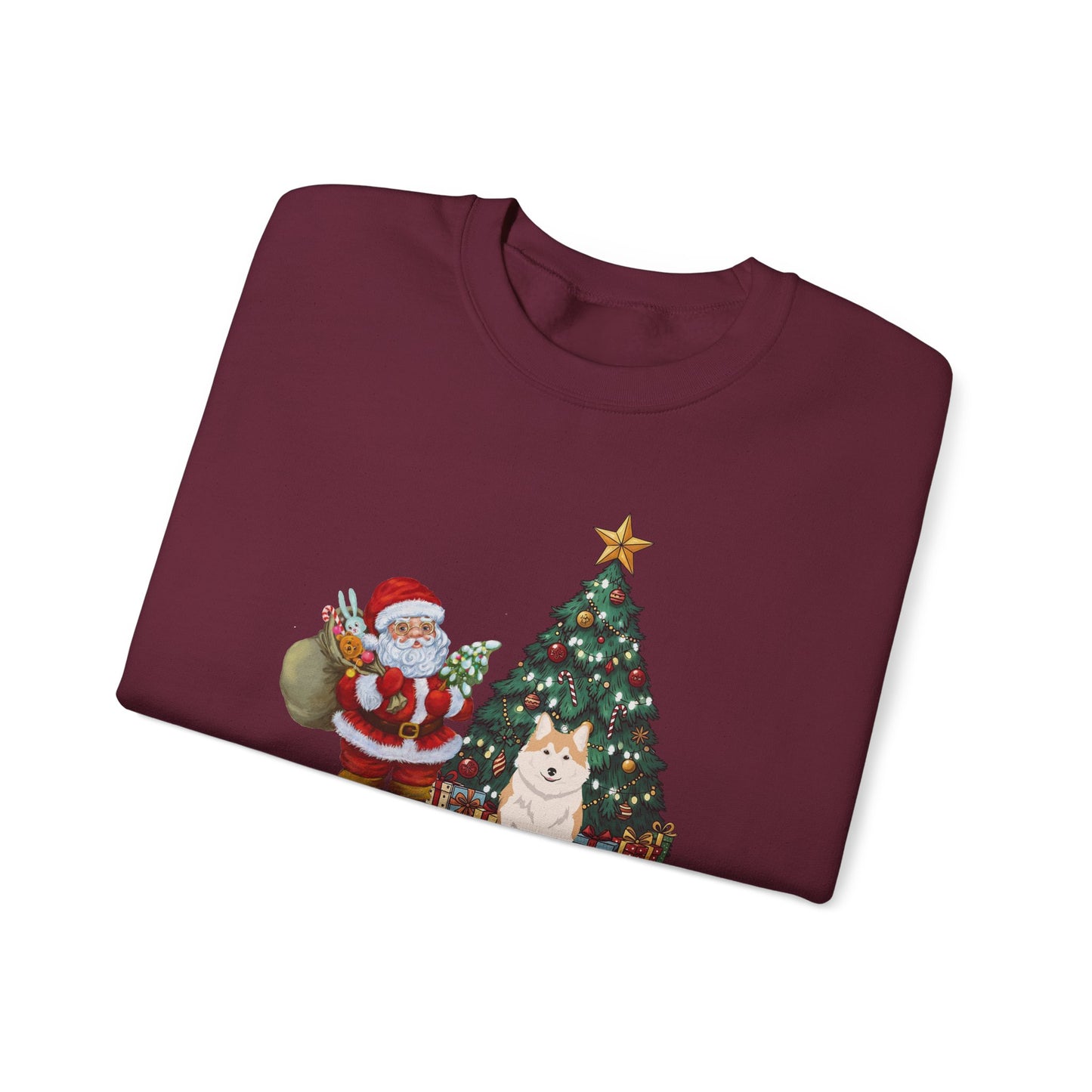 Icelandic Sheepdog Dog Santa's Little Helper Unisex Heavy Blend Crewneck Sweatshirt