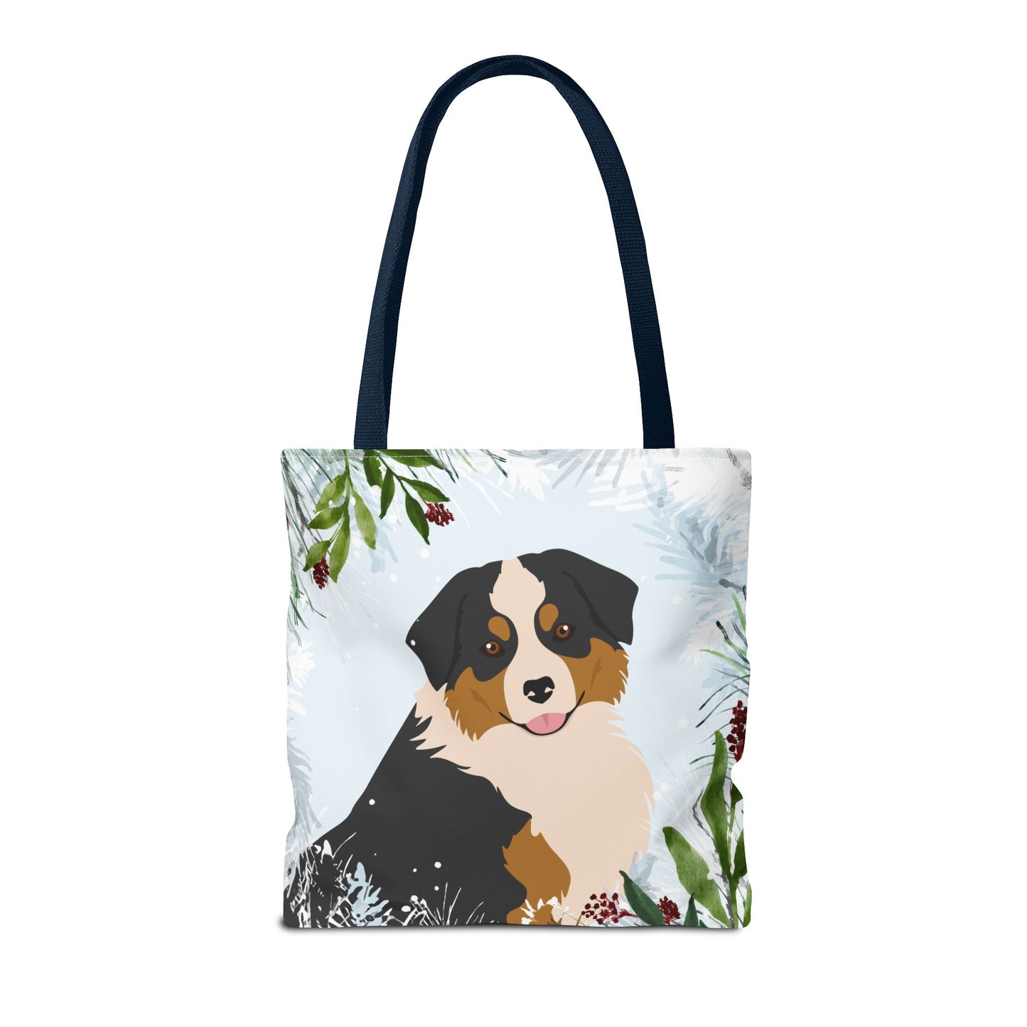 Miniature American Shepherd Dog Christmas Holiday Tote Bag 16x16