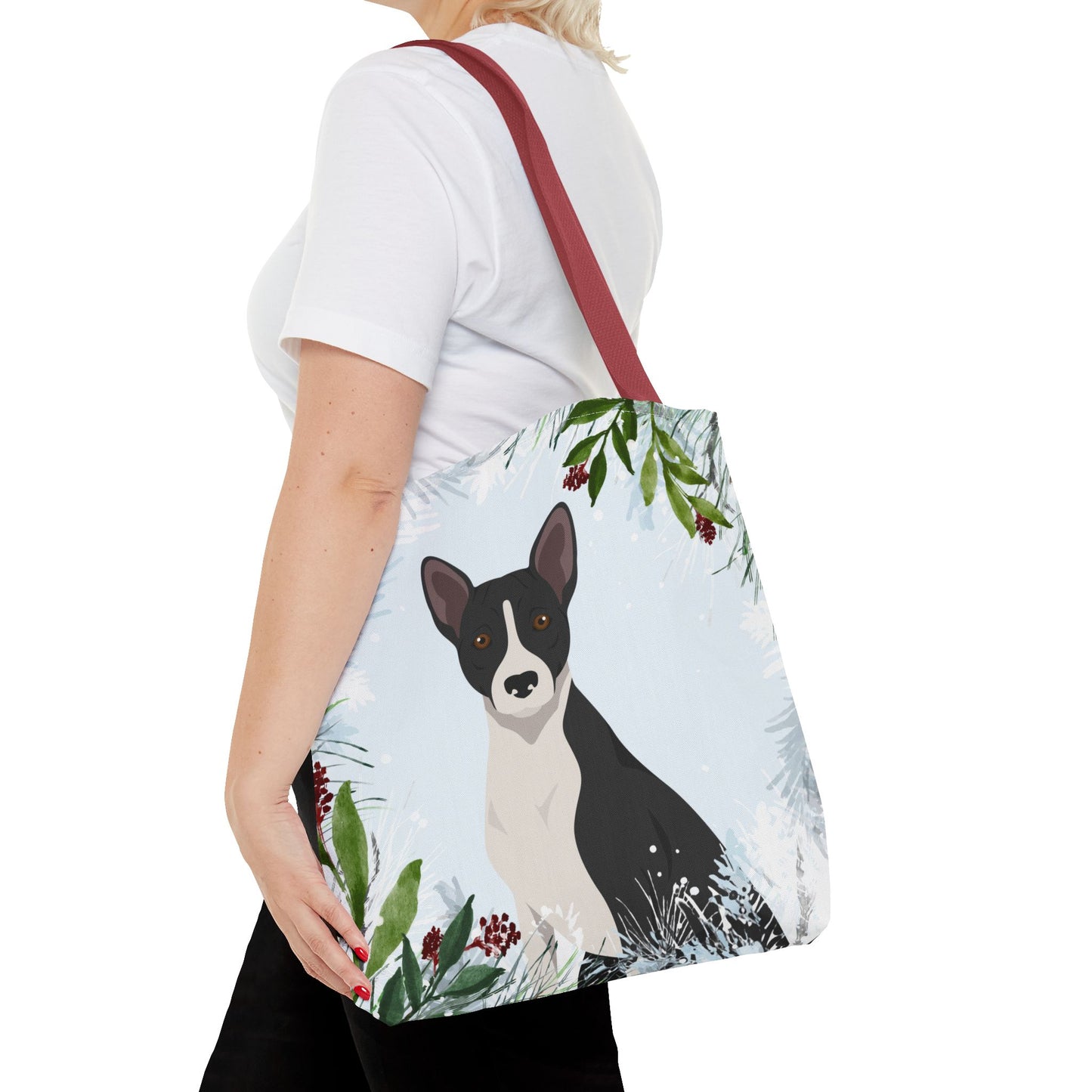 Basenji Dog Christmas Holiday Tote Bag 16x16