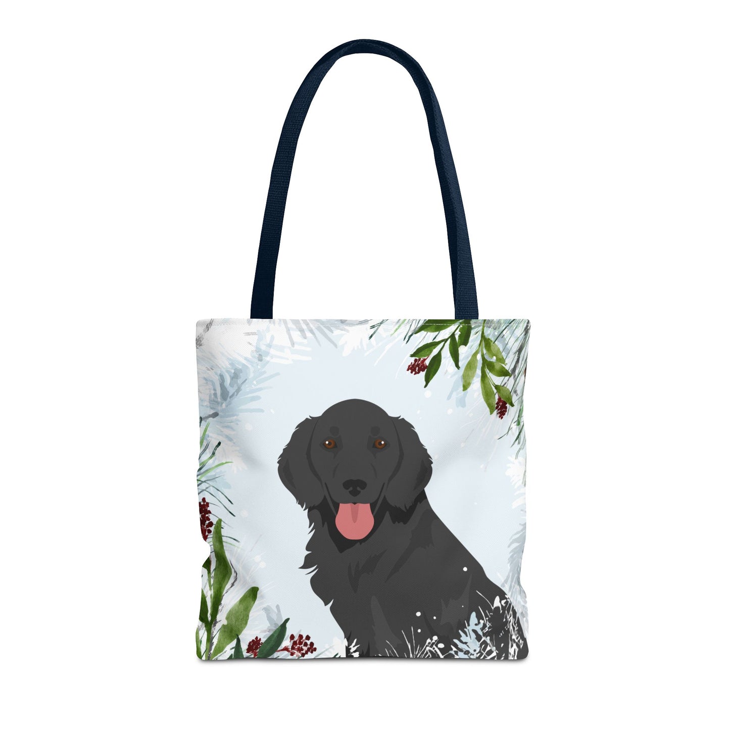 Flat Coated Retriever Dog Christmas Holiday Tote Bag 16x16