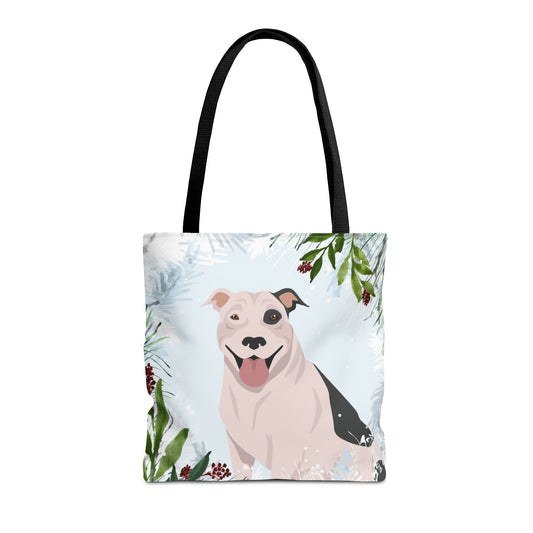 Pit Bull Dog Christmas Holiday Tote Bag 16x16
