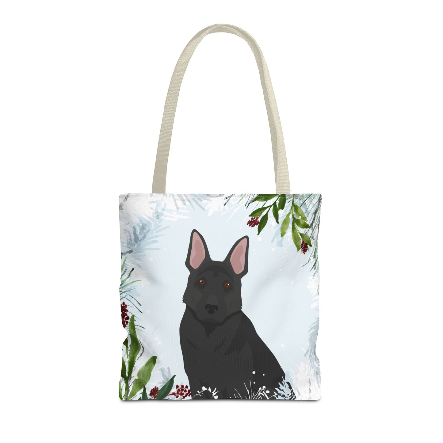 German Shepherd Dog Christmas Holiday Tote Bag 16x16
