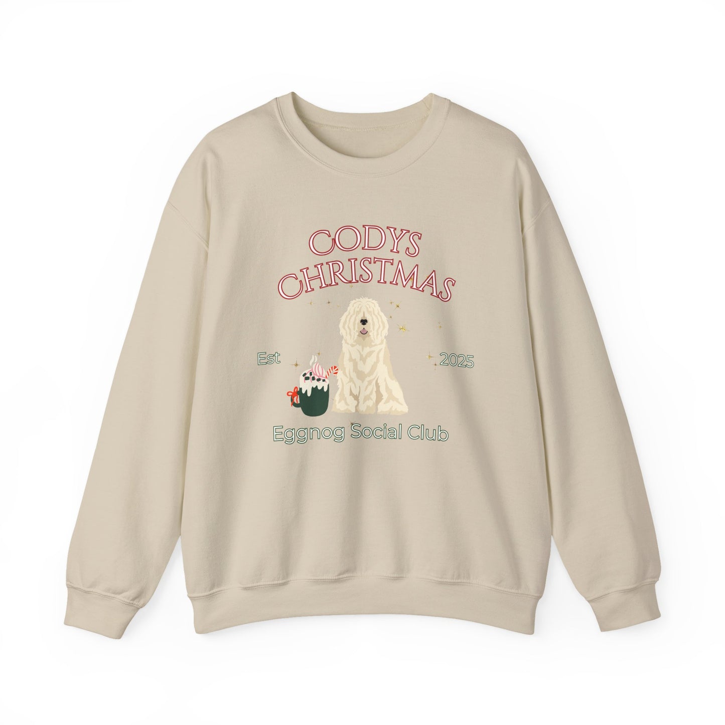 Komondor Dog Christmas Social Club Unisex Heavy Blend Crewneck Sweatshirt Custom Name
