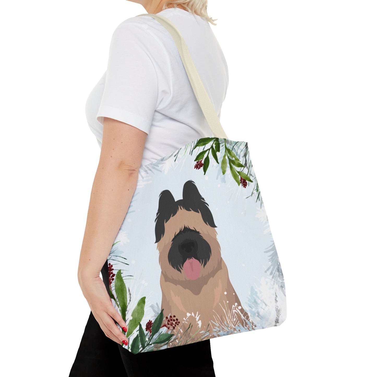 Briard Dog Christmas Holiday Tote Bag 16x16