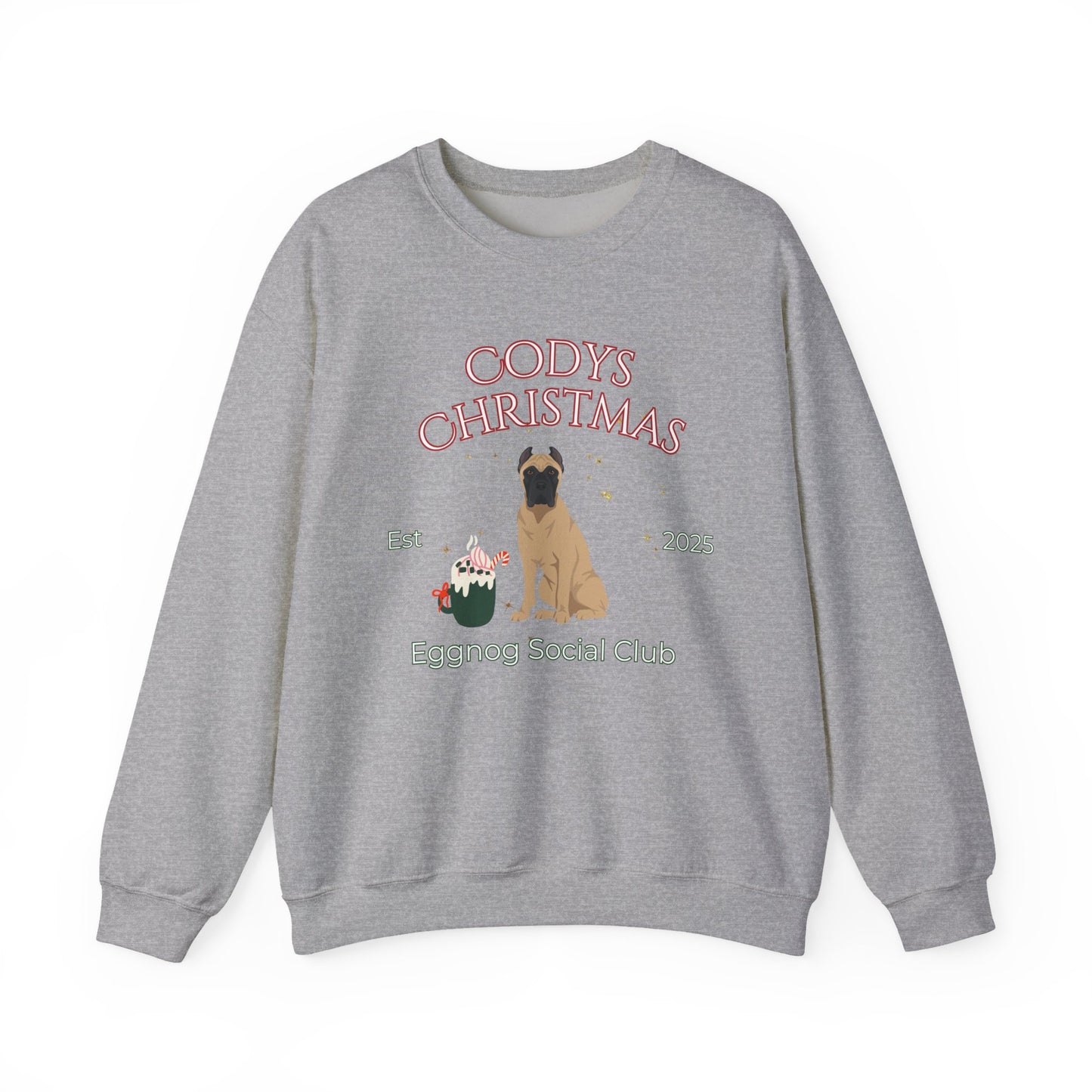 Cane Corso Dog Christmas Social Club Unisex Heavy Blend Crewneck Sweatshirt Custom Name