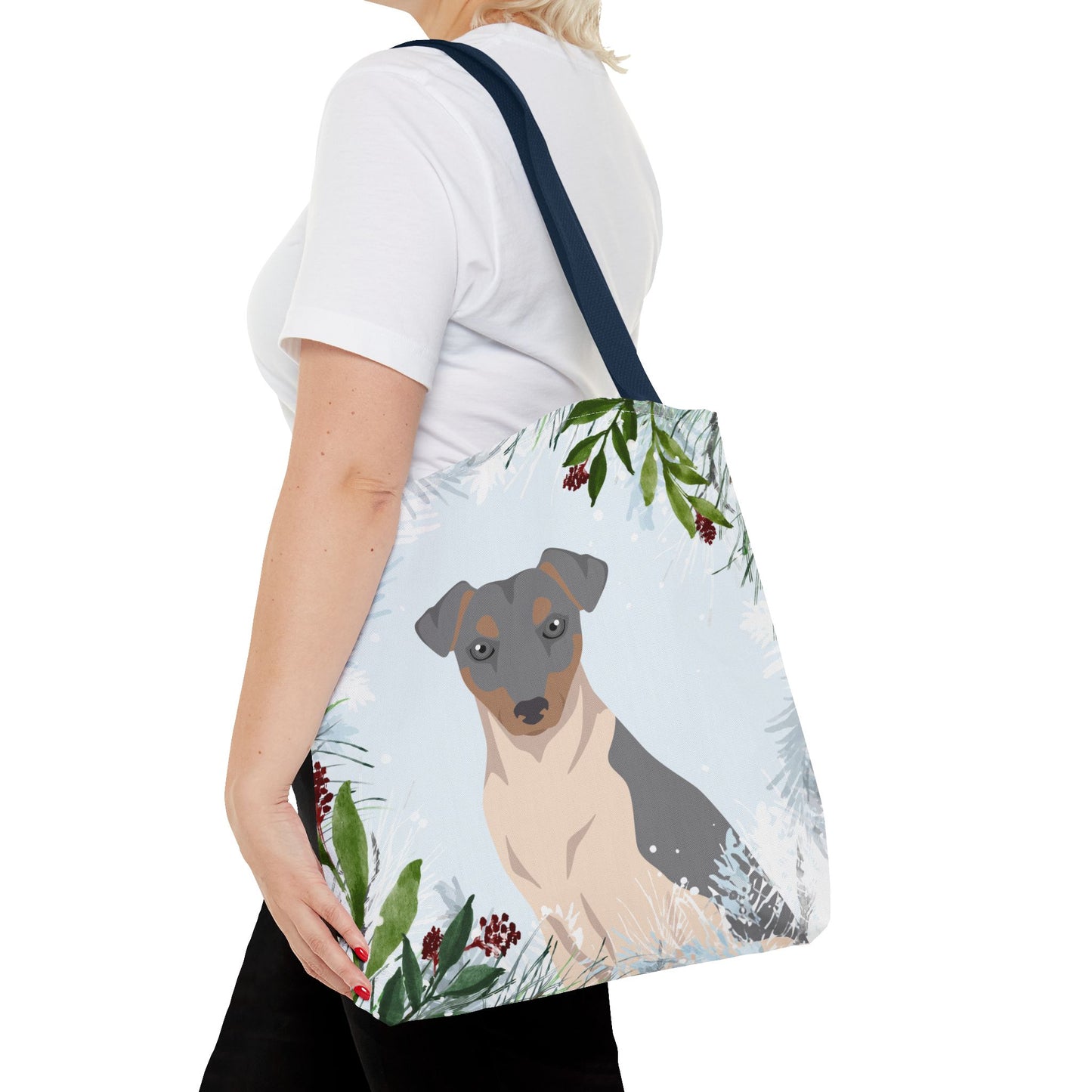 Brazillian Terrier Dog Christmas Holiday Tote Bag 16x16
