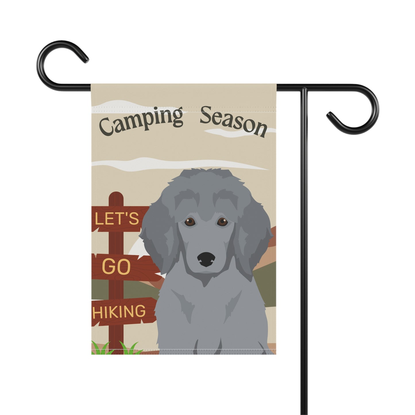 Poodle Dog Camping Garden Flag