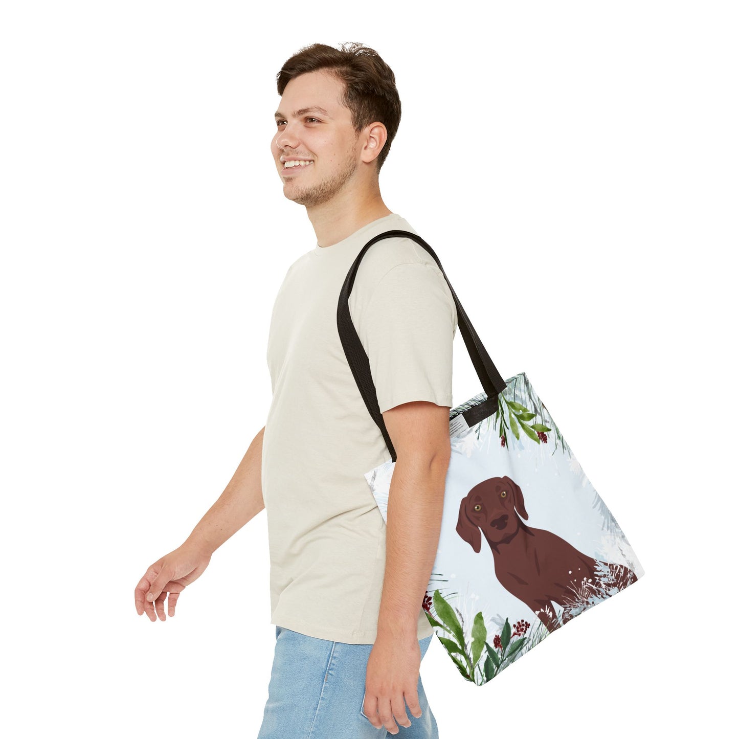 German Shorthaired Pointer Dog Christmas Holiday Tote Bag 16x16