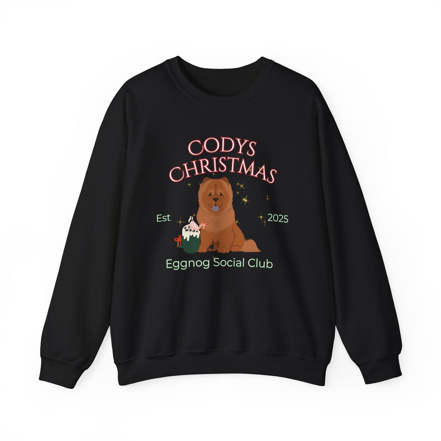 Chow Chow Dog Christmas Social Club Unisex Heavy Blend Crewneck Sweatshirt Custom Name