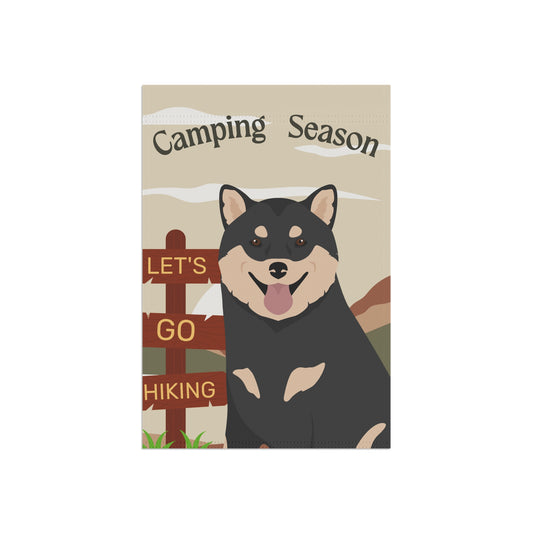 Shiba Inu Dog Camping Garden Flag