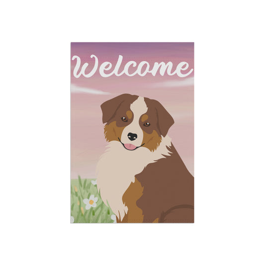 Miniature American Shepherd Dog Welcome Garden Flag